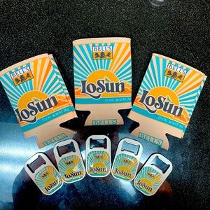 BUNDLE!  3 Brand new Bell’s Brewing Koozies and 5 new magnetic bottle openers.